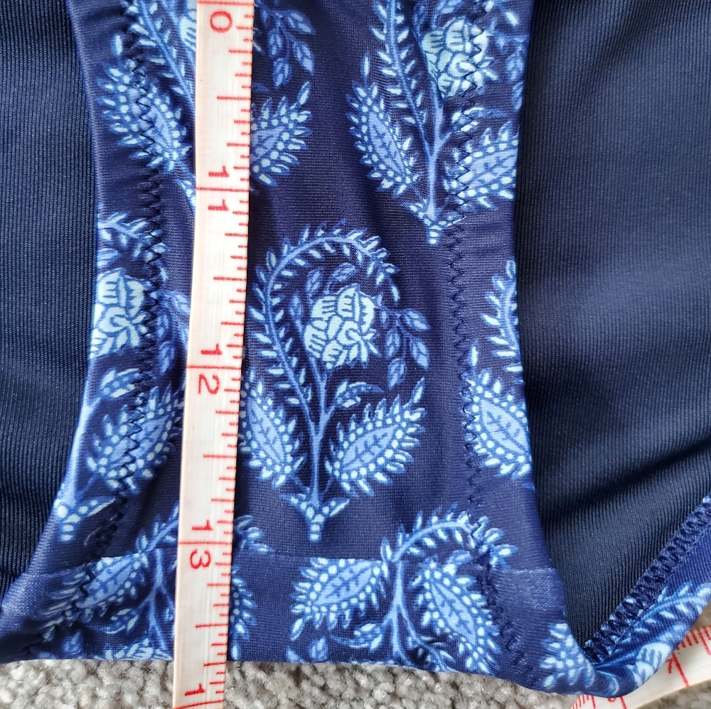 J.Crew plus floral moderate coverage high rise bikini bottoms, 2XL, blue - Picture 8 of 9